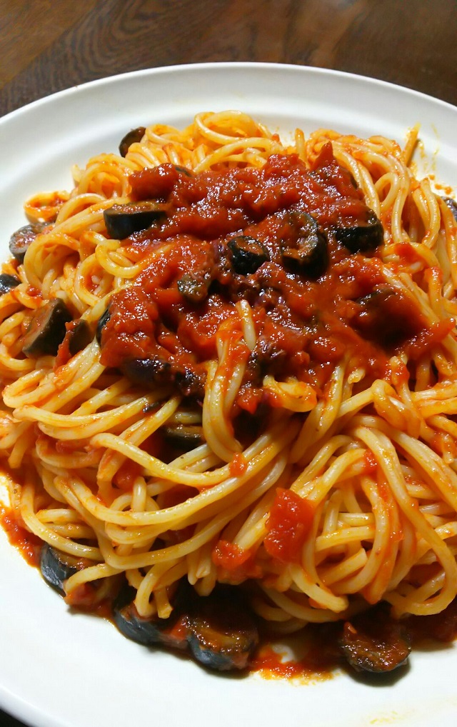 ほたるいか沖漬のパスタ